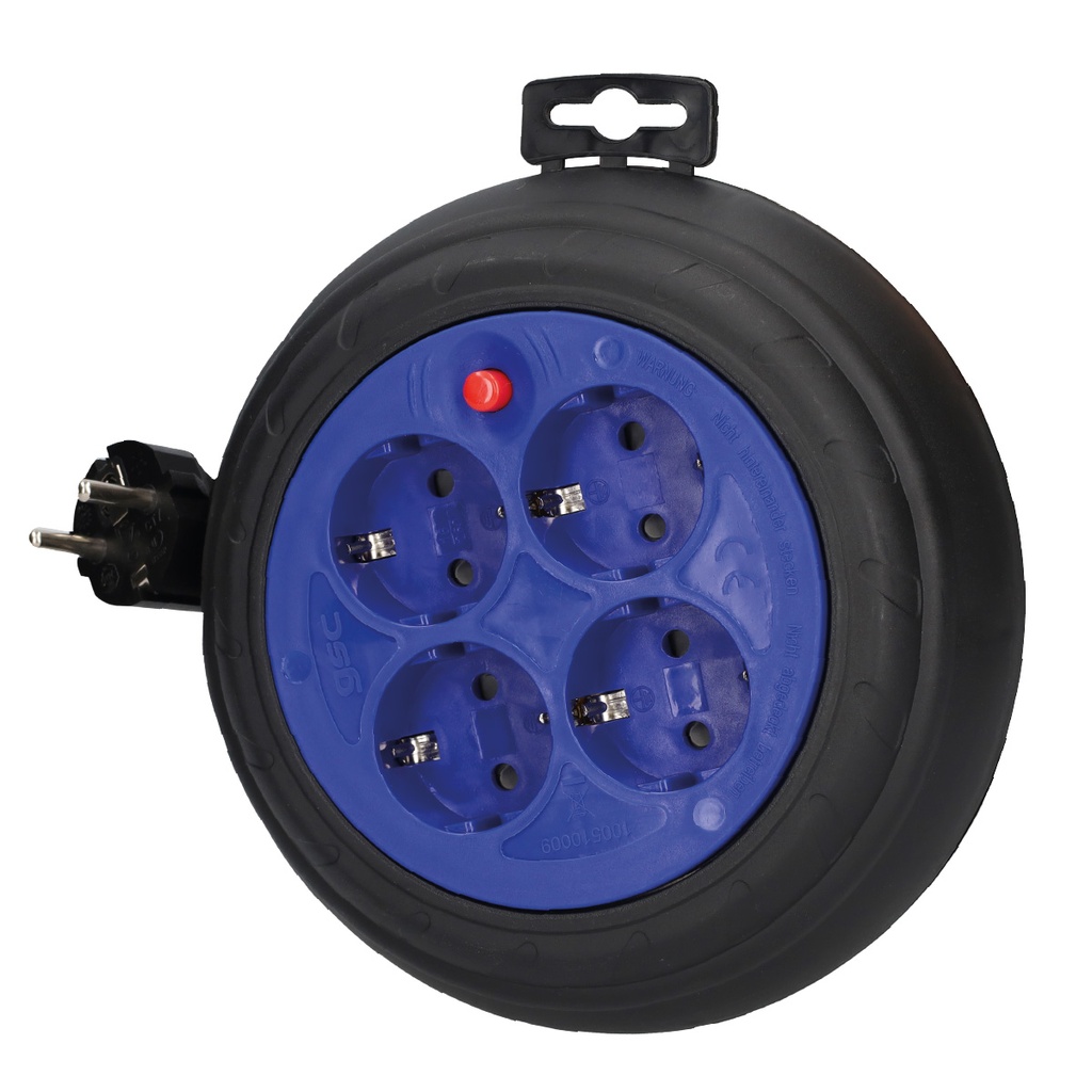 Enrollacables alargador 4 enchufes (3x1.5mm) 3M