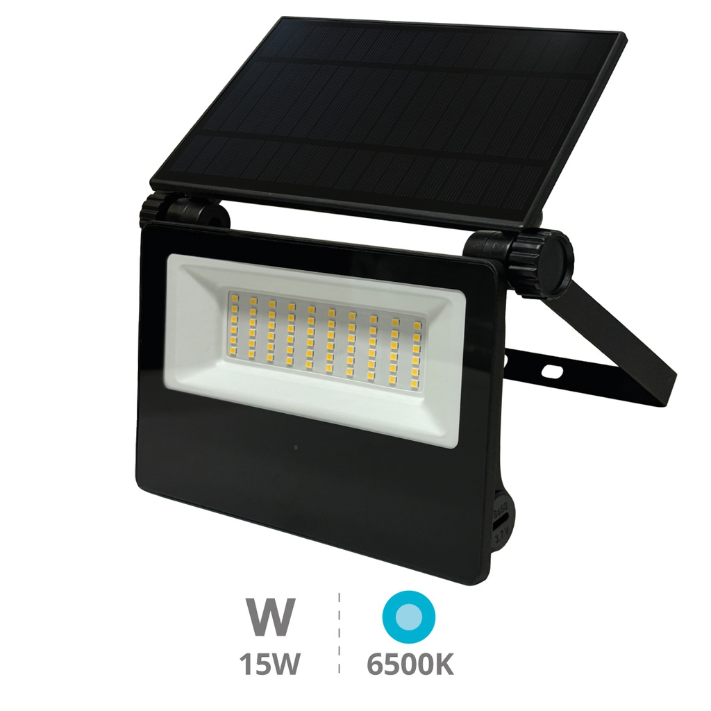 Projetor solar LED Kumira com sensor 15W 6500K IP65 Preto