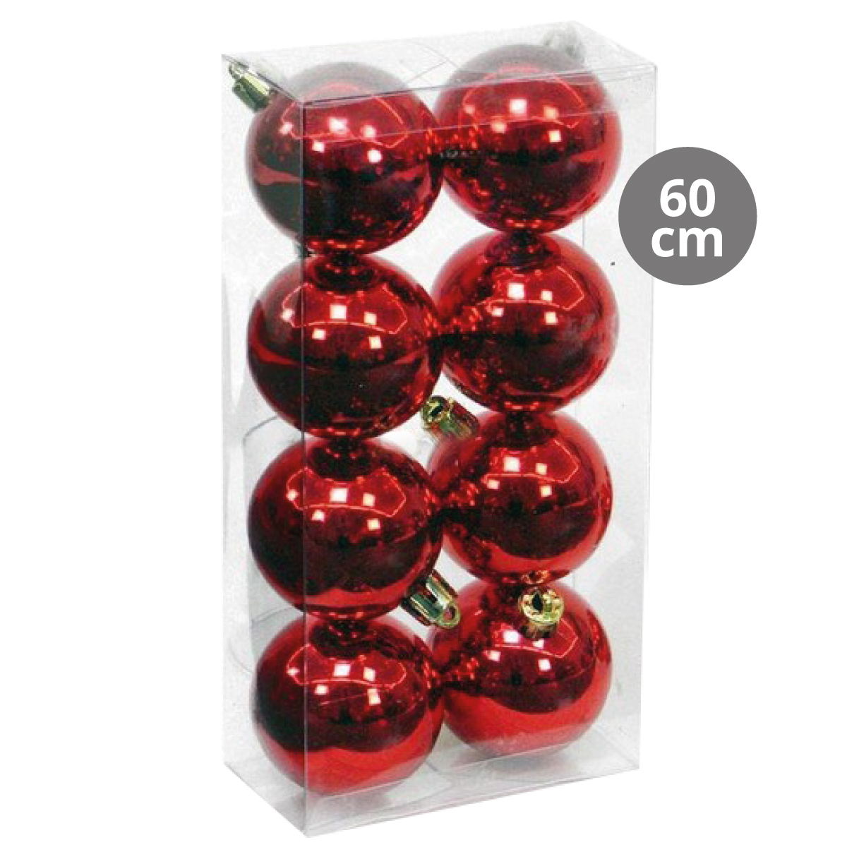 Pack 8 bolas de Natal 6cm Vermelho