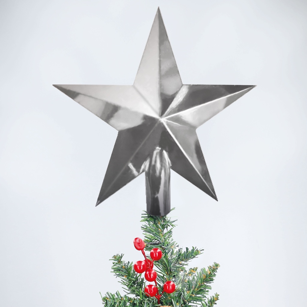 Étoile de Noël pour sapin Alasia argentée