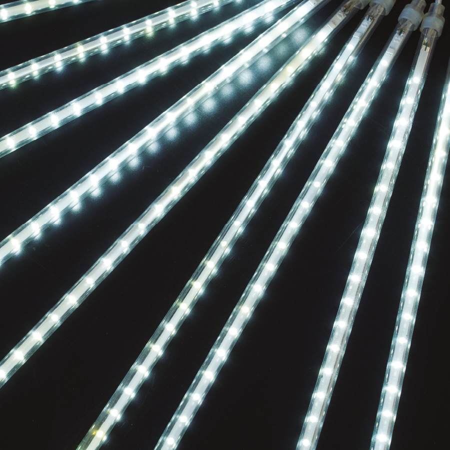 Cortina LED efeito chuva de meteoros 3x0,3M Luz fria