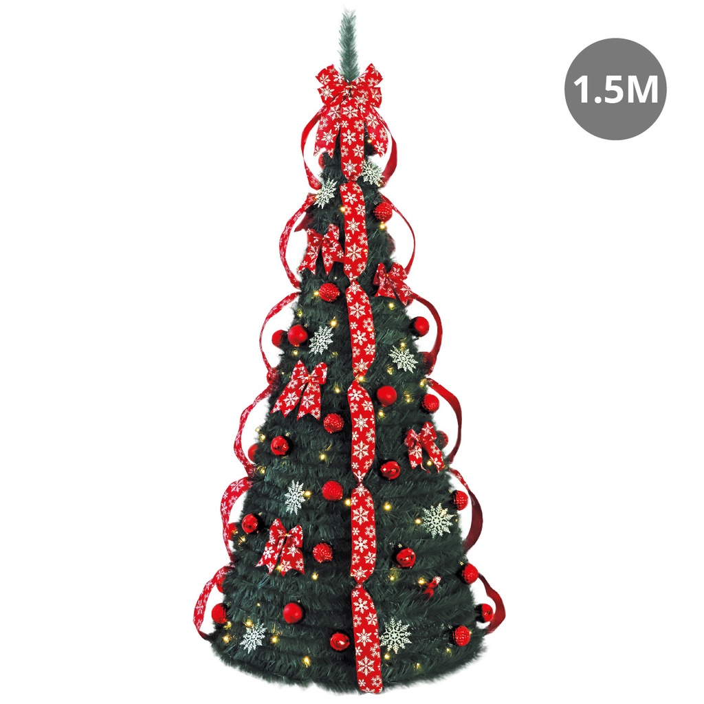 Árbol de navidad plegable decorado con luces Niah 1,5M