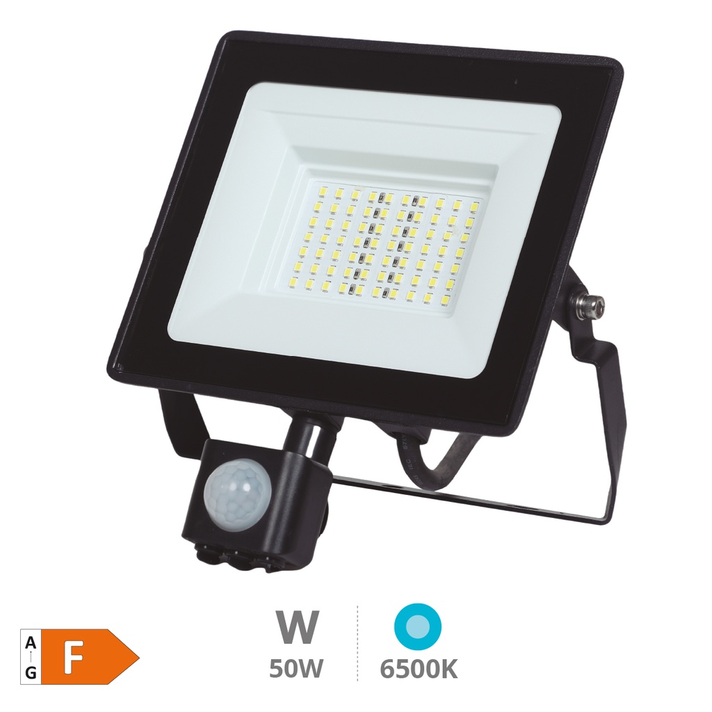 Proyector LED con sensor 50W 6500K IP65 Negro - Libertina
