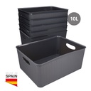 Cesto organizador plástico 10L Cinzento - 6 unid. retrátil