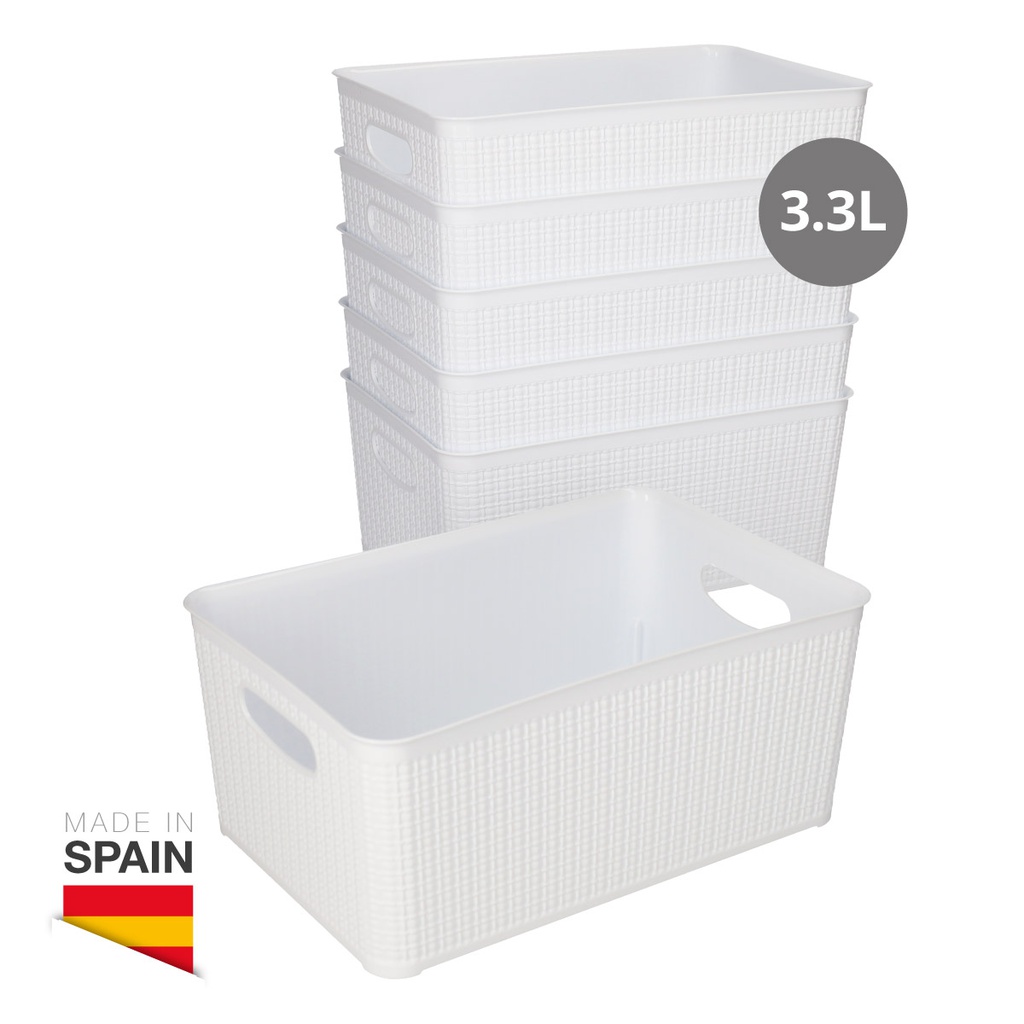 Cesto organizador plástico 3,3L Branco - 6 unid. retrátil