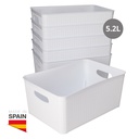 Cesto organizador plástico 5,2L Branco - 6 unid. retrátil