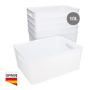 Cesto organizador plástico 10L Branco - 6 unid. retrátil