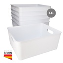 Cesto organizador plástico 14L Branco - 6 unid. retrátil
