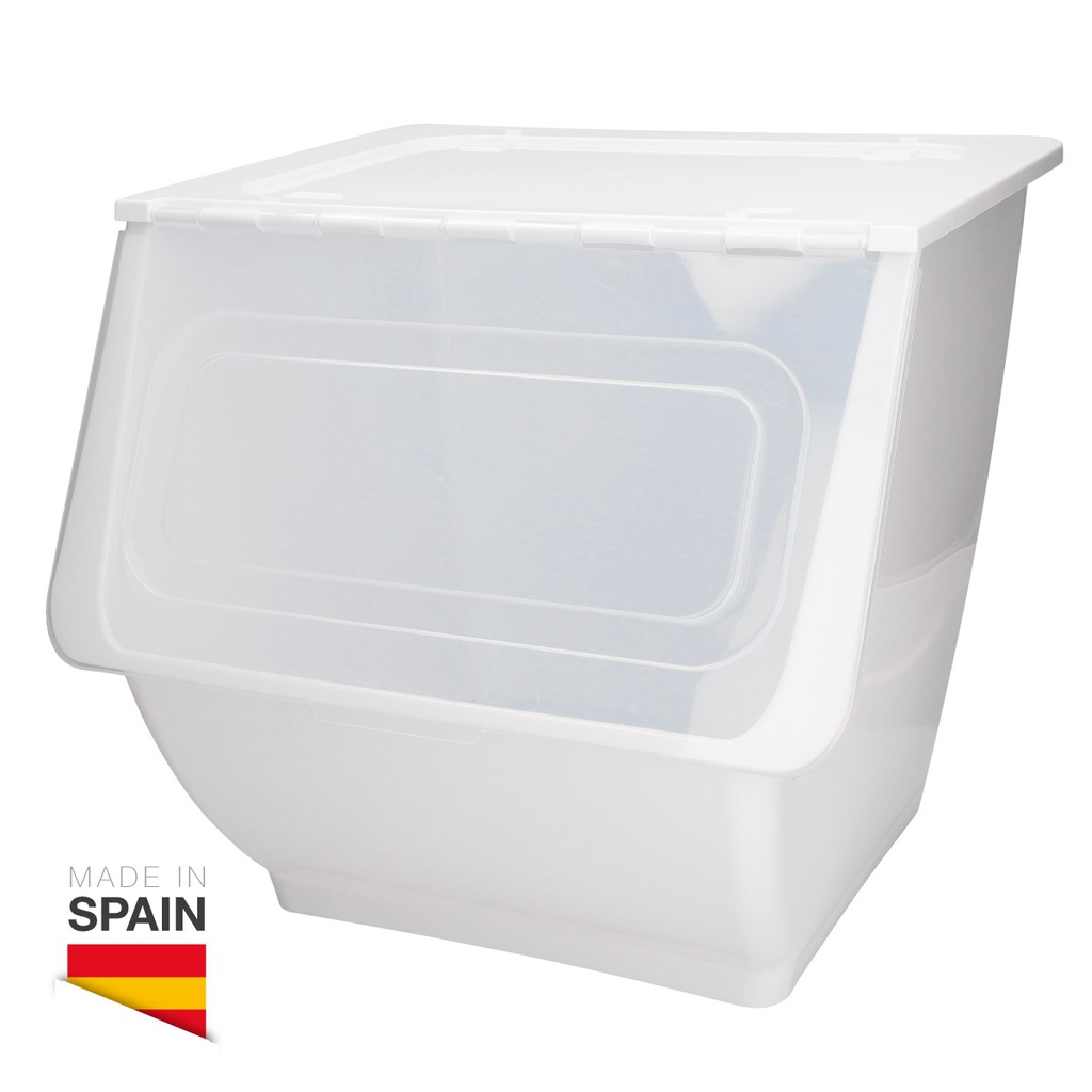 Contentor empilhável com rodas 36L Branco