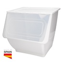Contentor empilhável com rodas 36L Branco