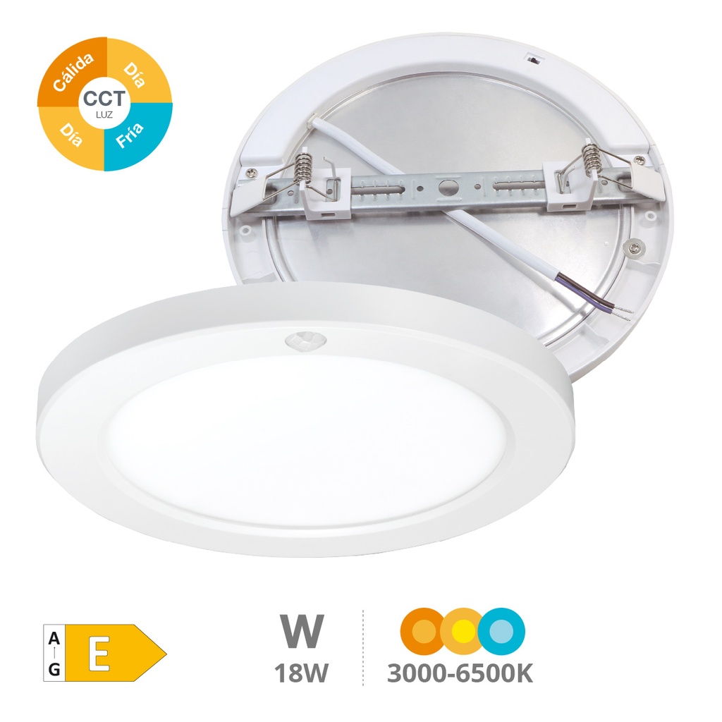 Bario Downlight LED de encastrar regulável com sensor de movimento e crepuscular 10 - 15 - 18W 3000K/ 4000K /6500K regulável