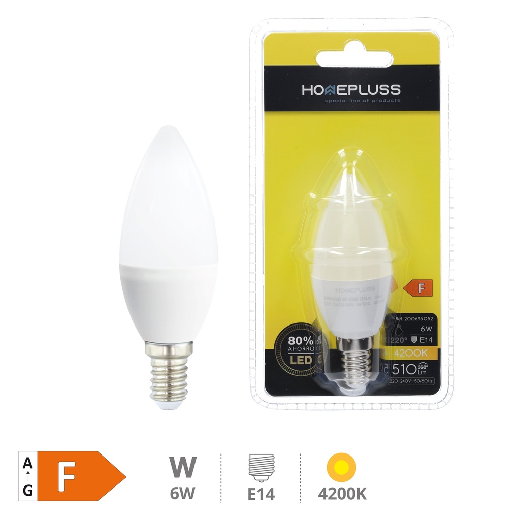 Ampoule à LED flamme 6W E14 4200K - boîte prés. de 12 u