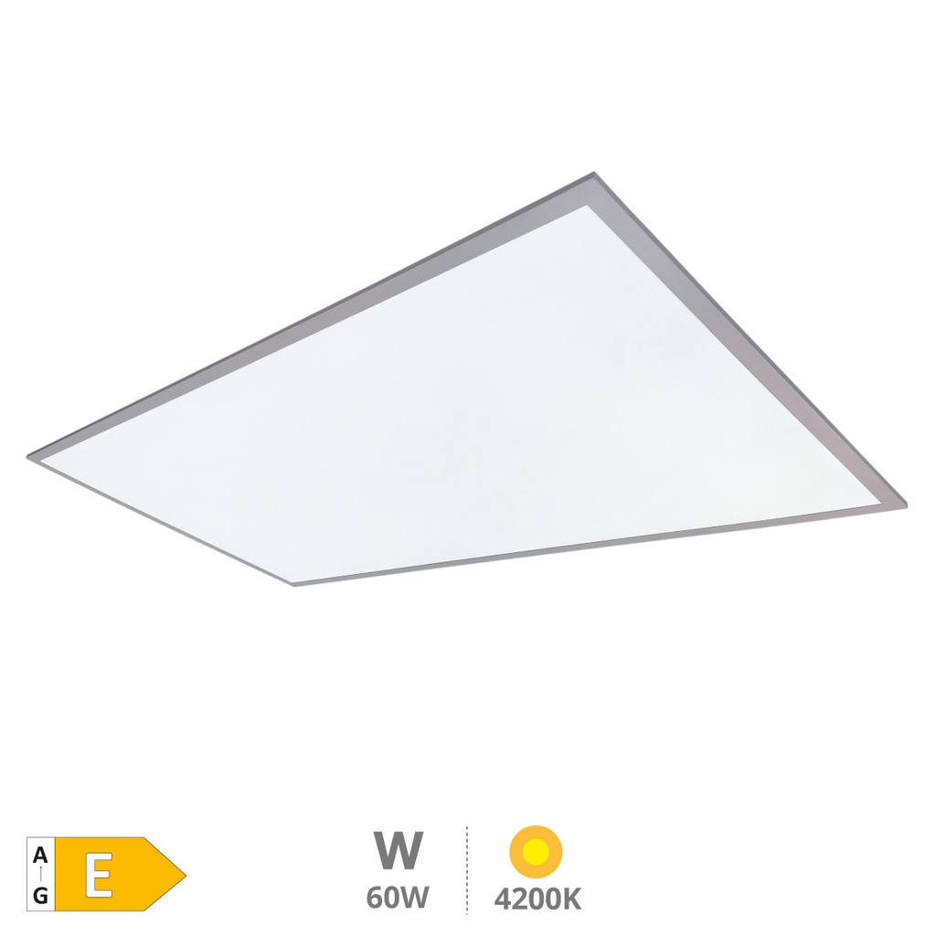 Painel LED embutido retangular Luena 119,5x59,5 cm 60W 4200K Níquel