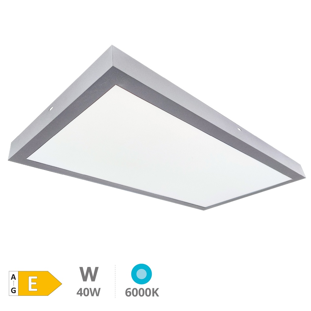 LED surface backlit panel 40W 6000K 120x30cms. Nickel