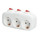 Adaptador triplo com múltiplo interruptor branco
