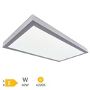 Panel superficie LED rectangular Kisongo 120x60cm 60W 4200K Níquel
