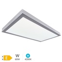 Panel superficie LED rectangular Kisongo 120x60cm 60W 6000K Níquel