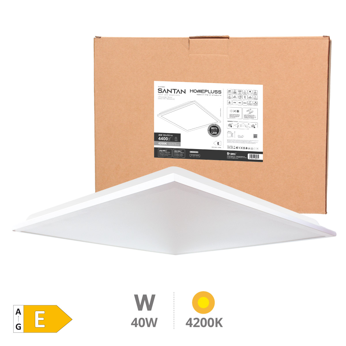 Santan LED recessed panel 40W 4200K White