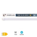 T8 Glass LED tube 18W G13 6500K 120cms