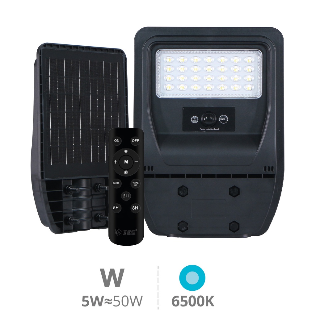 Buat Lampadaire solaire LED avec détecteur crépusculaire et de mouvement 5W 6500K IP65