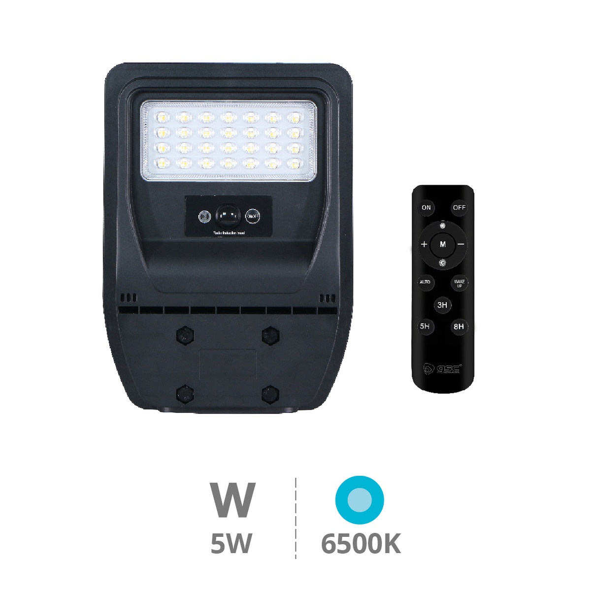 Candeeiro LED de rua solar Buat com sensor de movimento e luminosidade 5W 6500K IP65