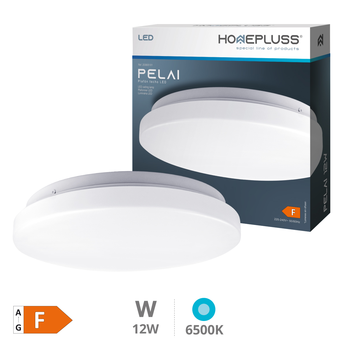Plafón techo LED Pelai 12W 6500K