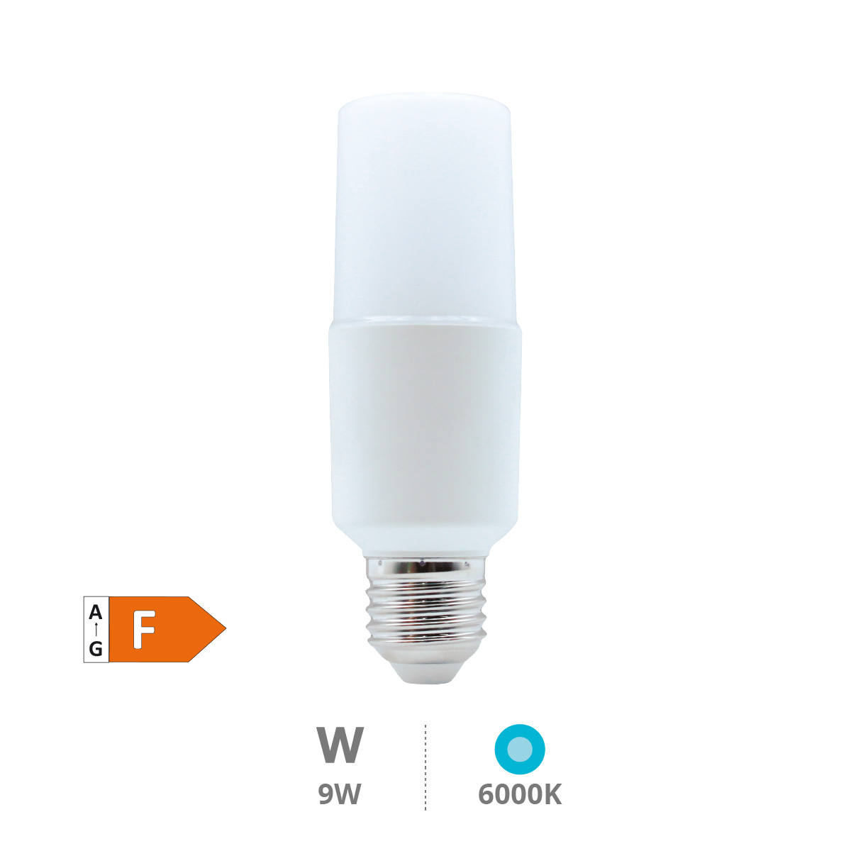 Bombilla LED tubular T42 9W E27 6000K