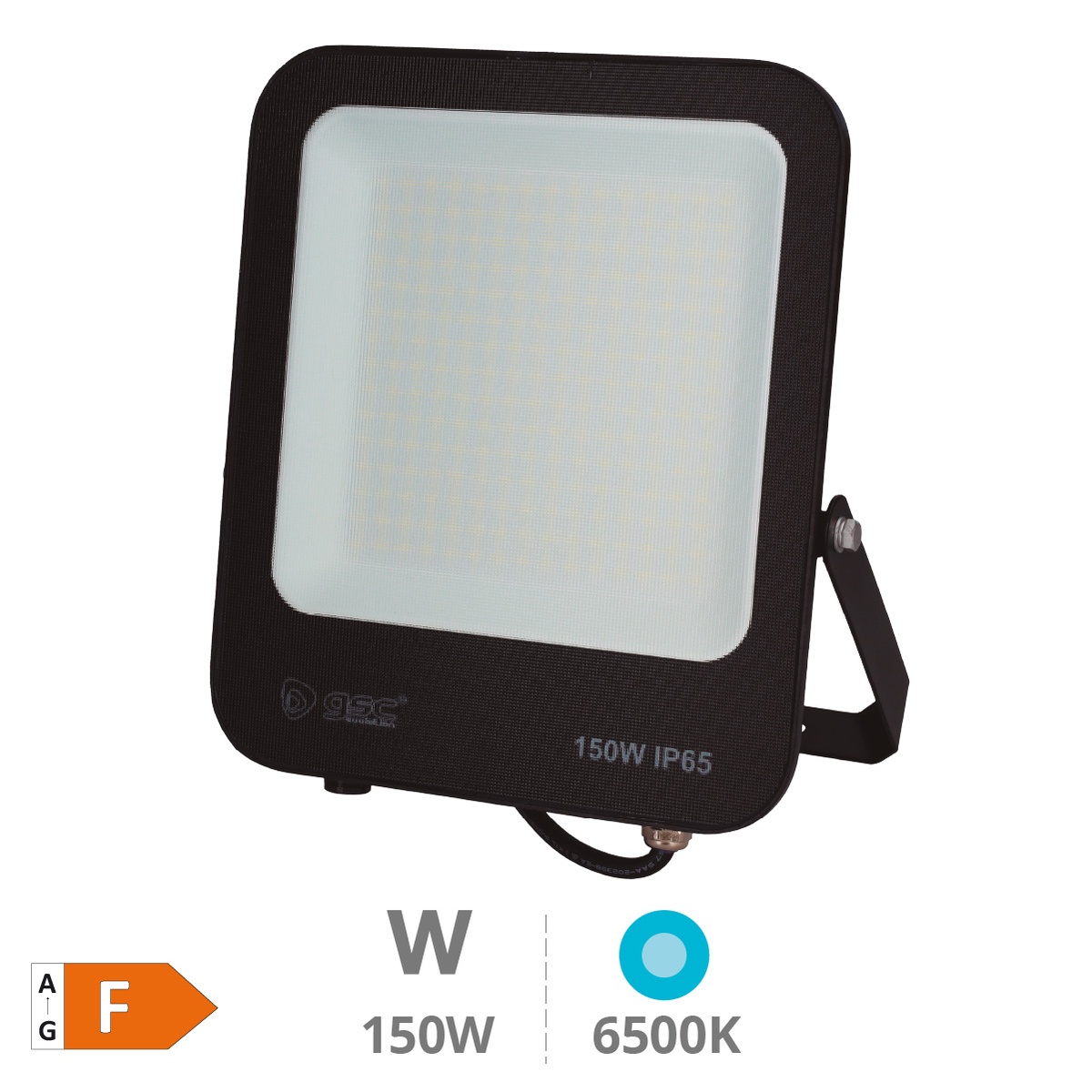 Projecteur aluminium LED Santadi 150W 6500K IP65 Noir