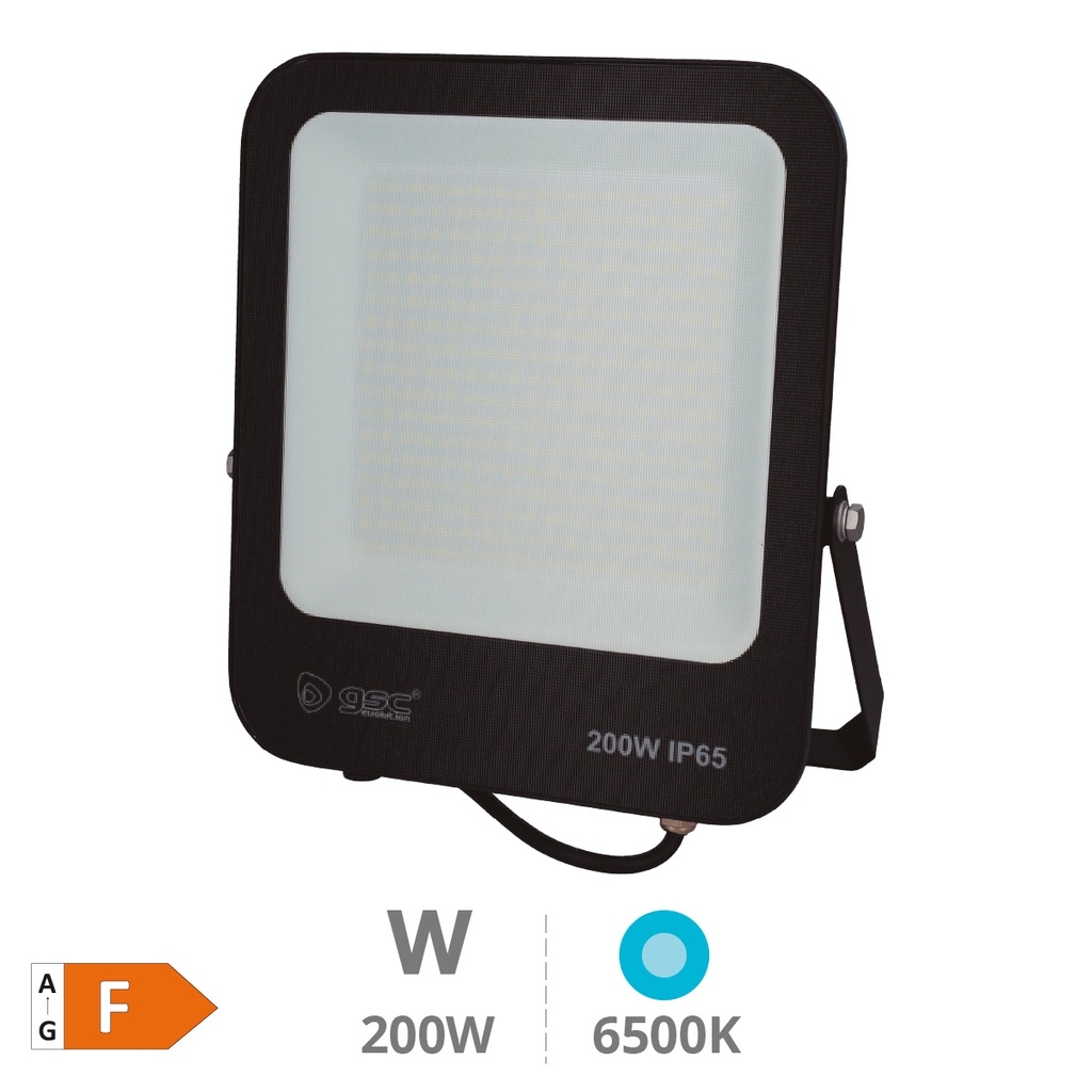Projetor alumínio LED Santadi 200W 6500K IP65 Preto