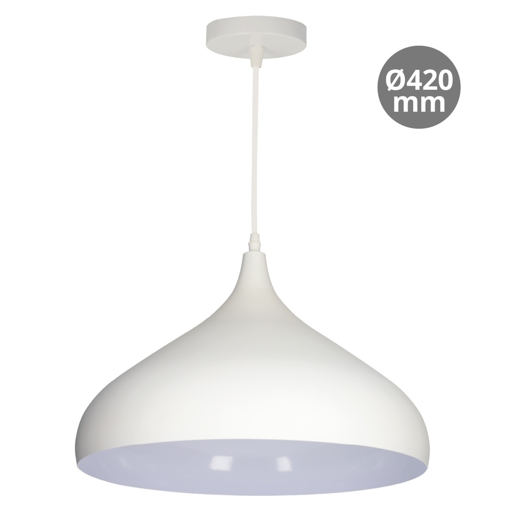 Lâmpada de teto pendente Série Nola E27 Ø420mm Branco