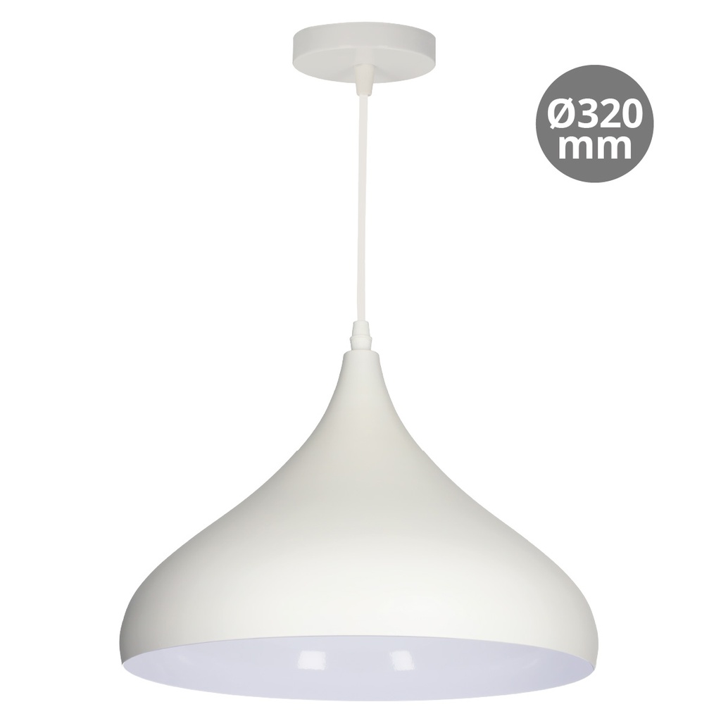 Lâmpada de teto pendente Série Nola E27 Ø320mm Branco