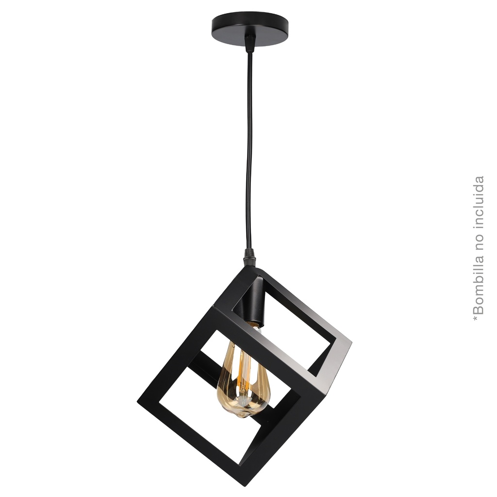Lâmpada de teto pendente Gembu E27 Ø150mm Preto