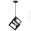 Lâmpada de teto pendente Gembu E27 Ø150mm Preto