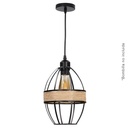 Lâmpada de teto pendente Takum E27 Ø150mm Preto