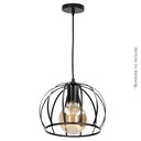 Lâmpada de teto pendente Série Carnot redonda E27 Ø190mm Preto