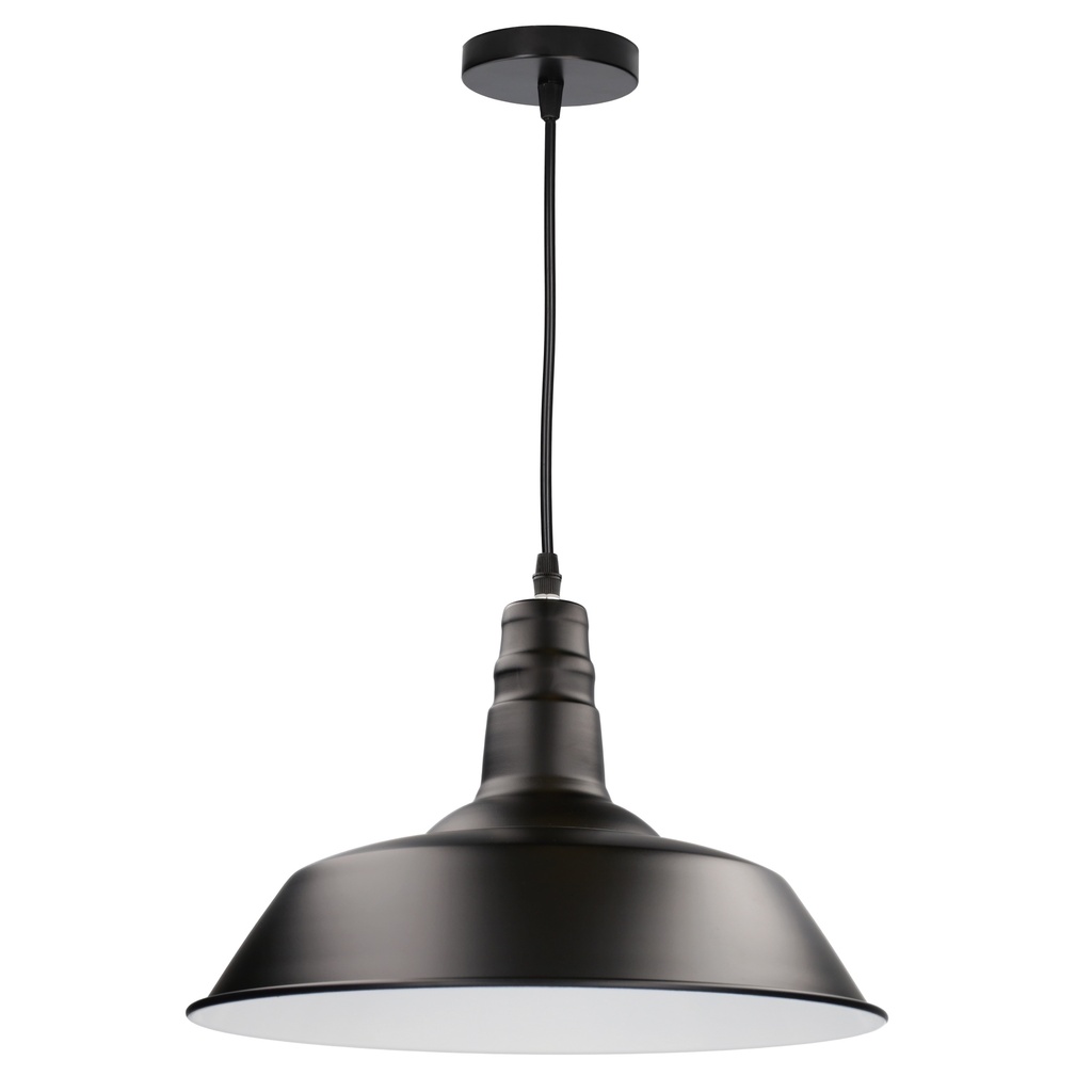 Lâmpada de teto pendente Kayes E27 Ø360mm Preto