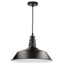 Lâmpada de teto pendente Kayes E27 Ø360mm Preto