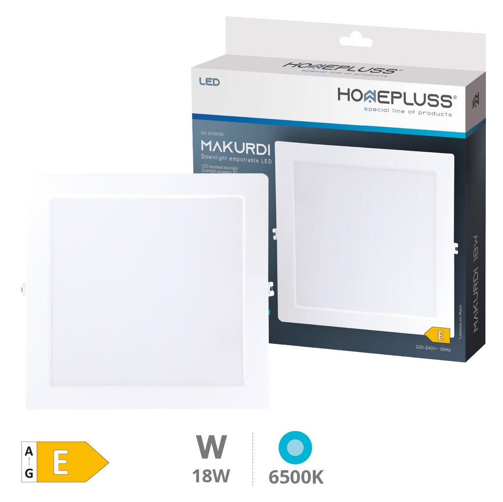 Makurdi squared recessed downlight 18W 6500K White