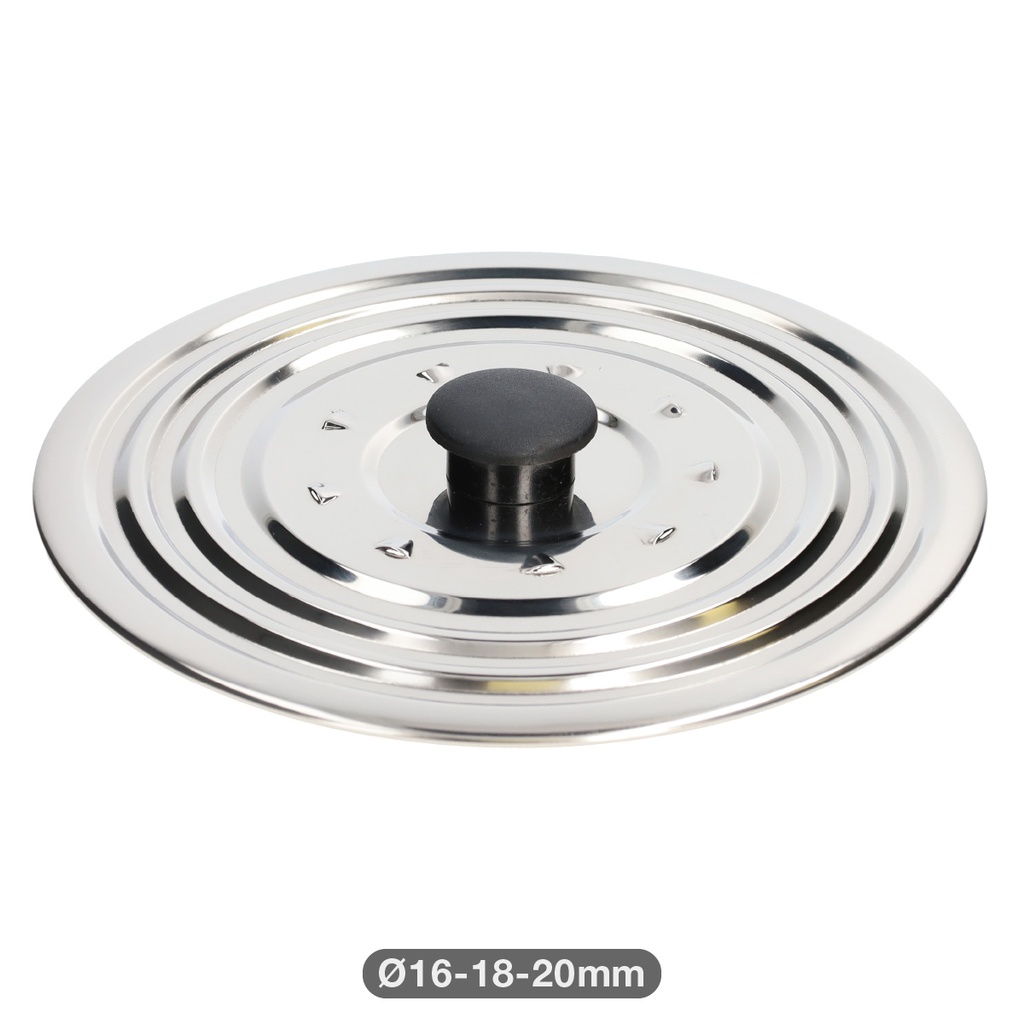 Universal stainless steel lid for pots and pans Ø16 - 18 - 20 cm