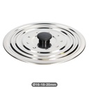 Couvercle universel en acier inoxydable pour casseroles et poêles Ø16 - 18 - 20 cm