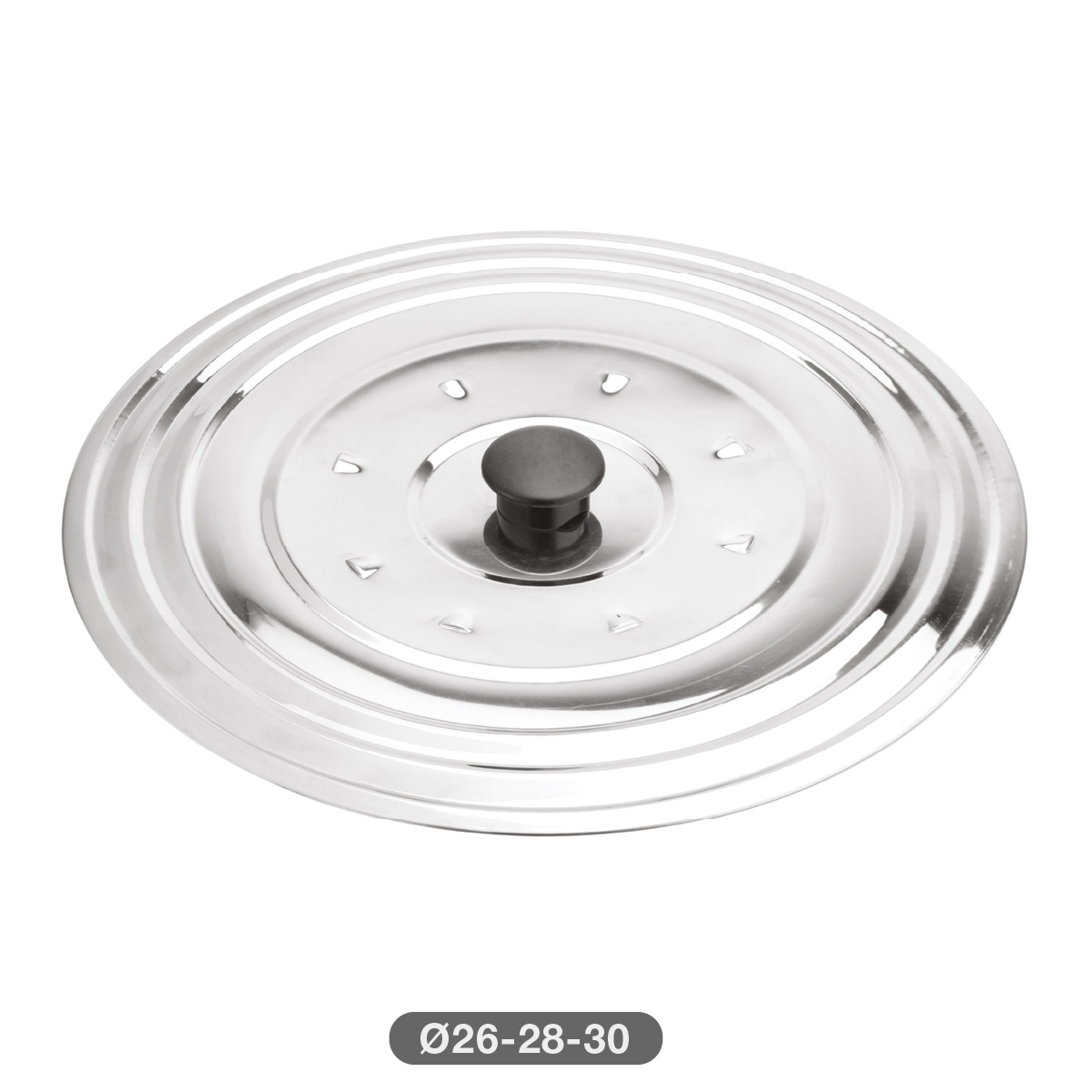 Tampa universal de aço inox para panelas e frigideiras Ø22 - 24 - 26 cm