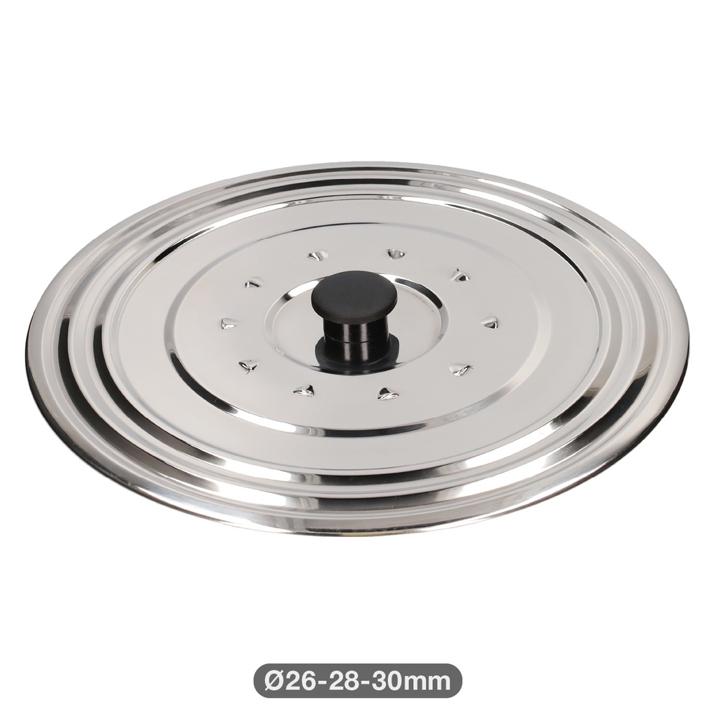 Tapa universal acero inox para ollas y sartenes Ø26 - 28 - 30 cm