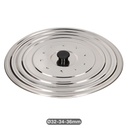 Tampa universal de aço inox para panelas e frigideiras Ø32 - 34 - 36 cm