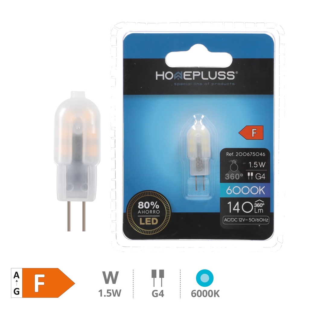 Lâmpada LED 1.5W G4 6000K 12V - 6u retrátil