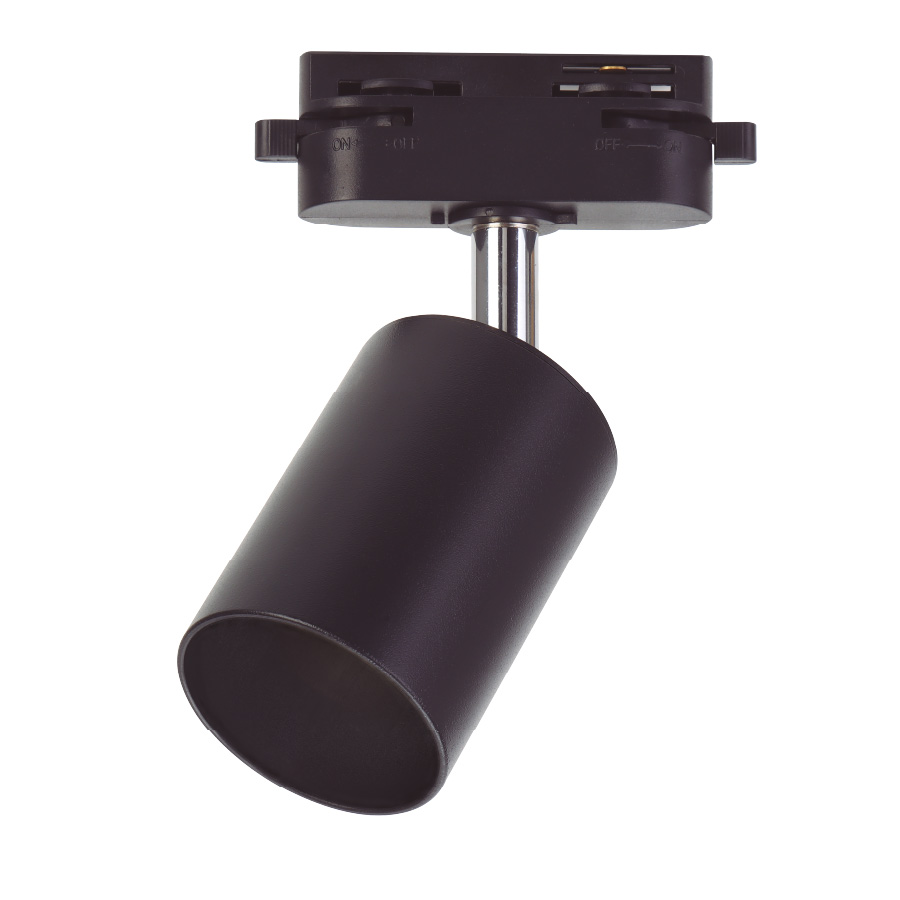 Foco carril monofásico GU10 Negro