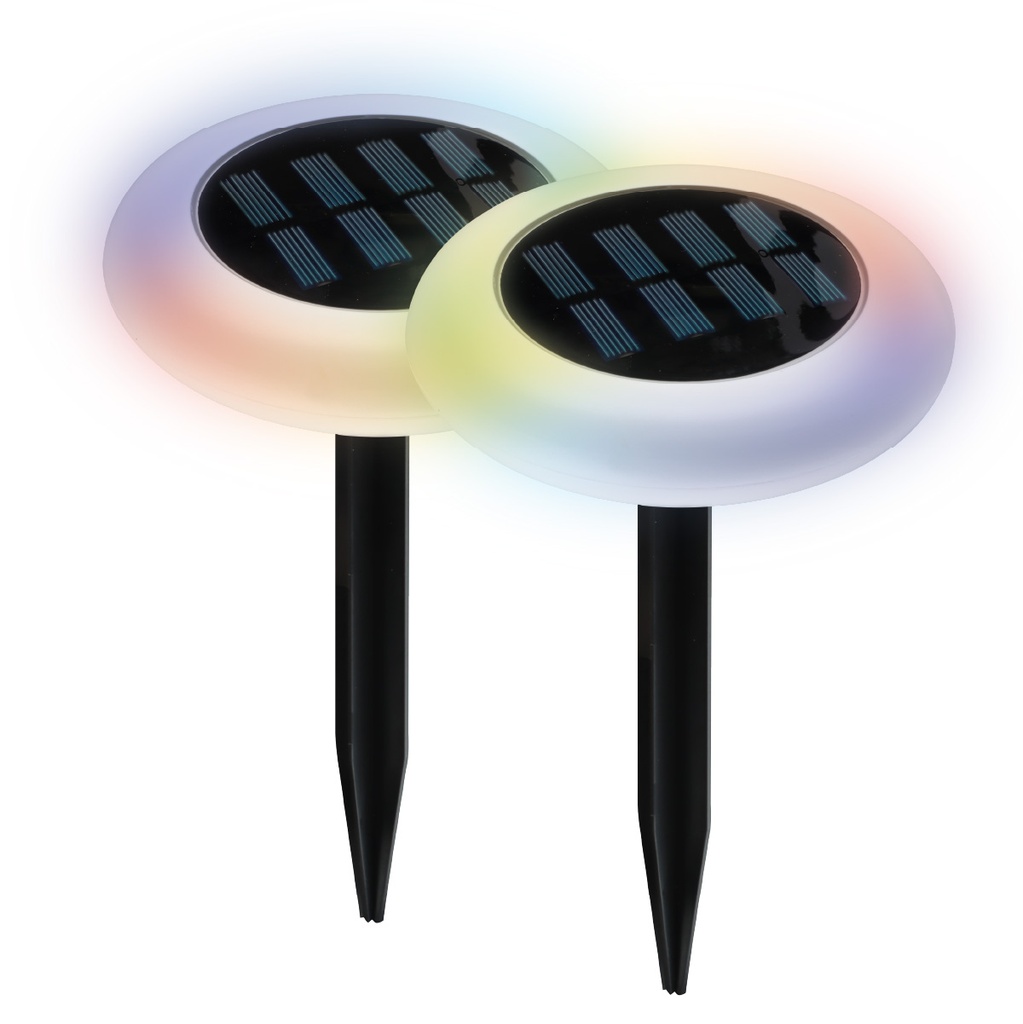 Kit 2 estacas de jardim solar LED Volobe RGB IP44