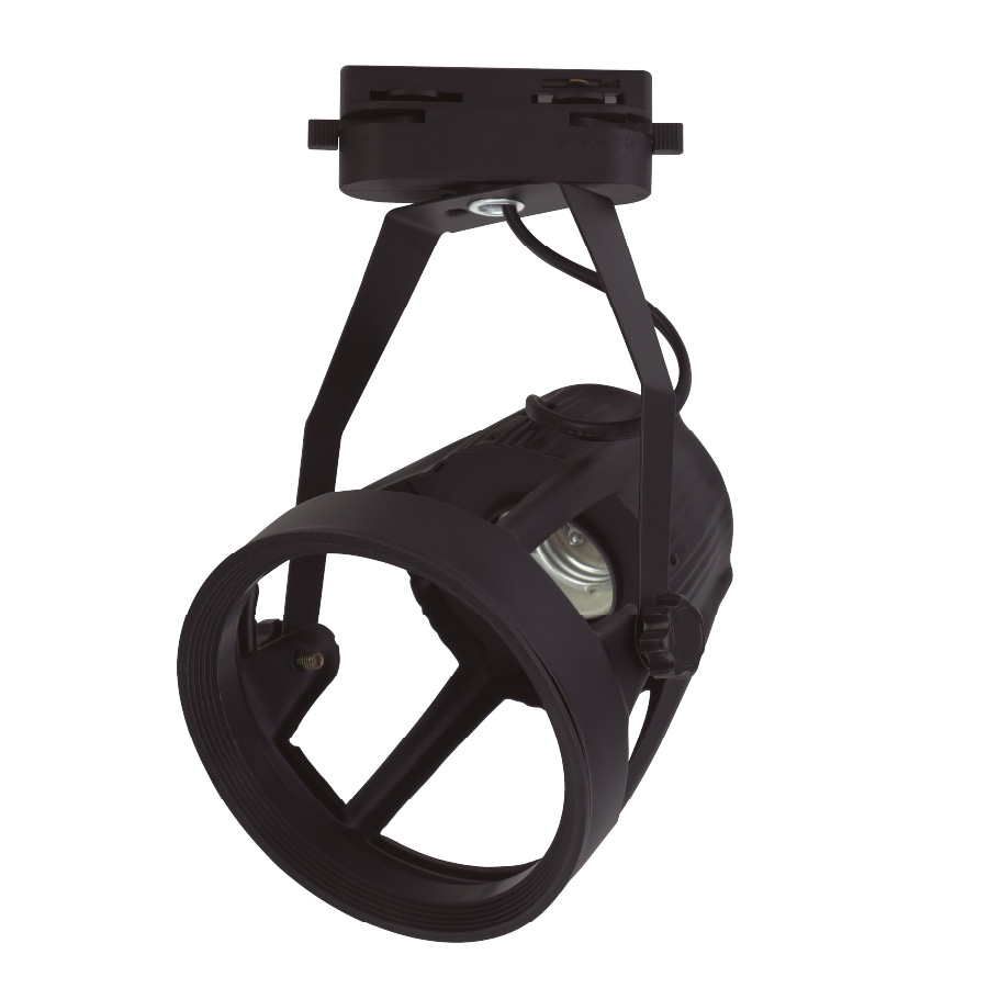 E27 tracklight fixture monophase type rail Black