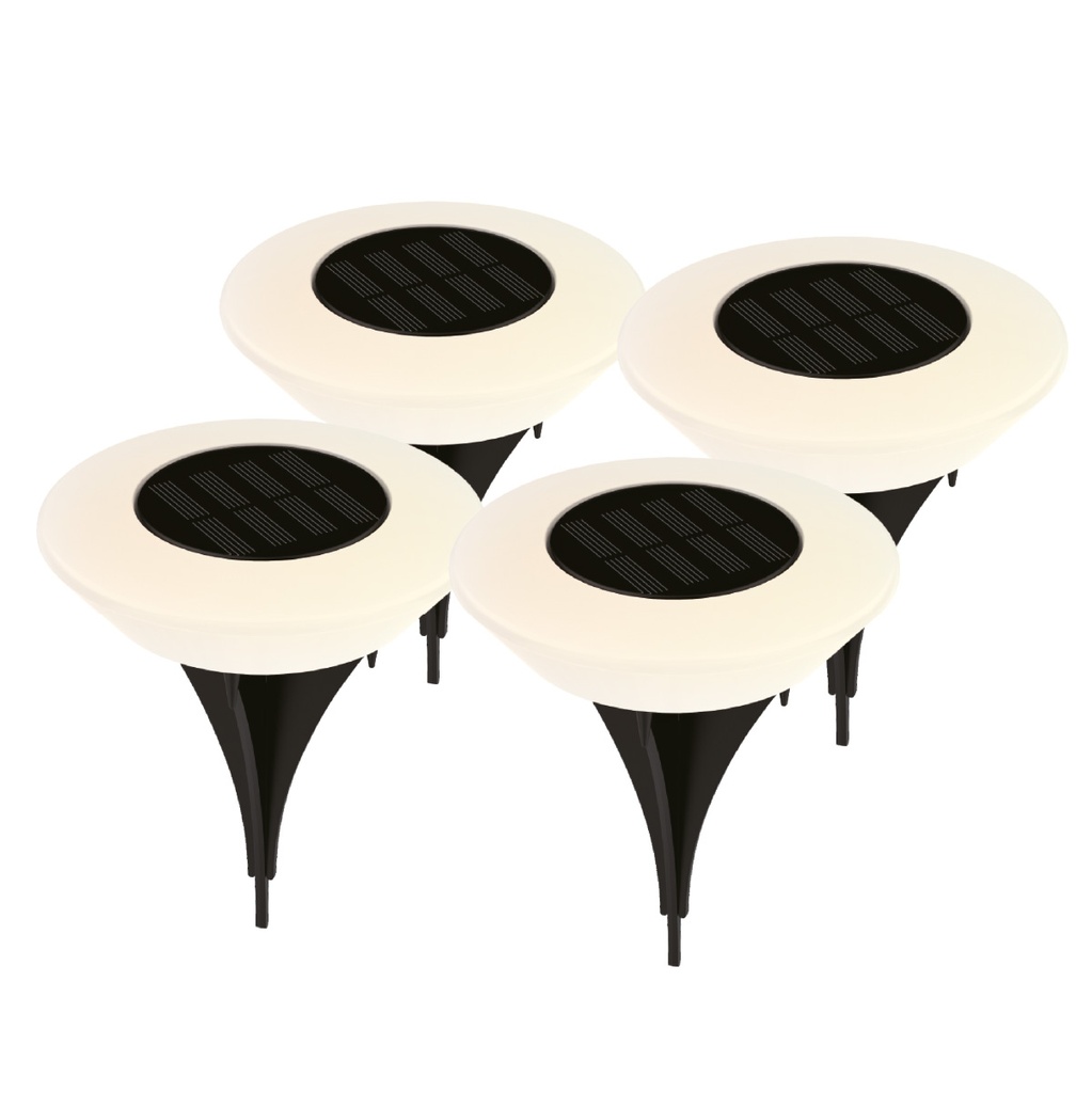 Pack 4 piquets de jardin solaire LED Ivato 3000K IP44