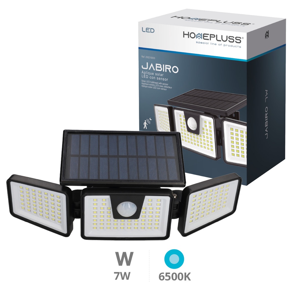 Aplique solar LED Jabiro con sensor de movimiento y crepuscular 7W 6500K