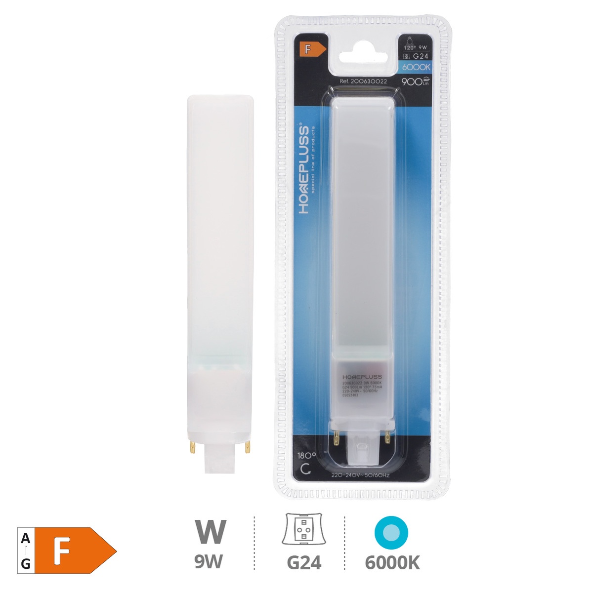 PL LED lamp 9W G24 6000K - 5u retractable